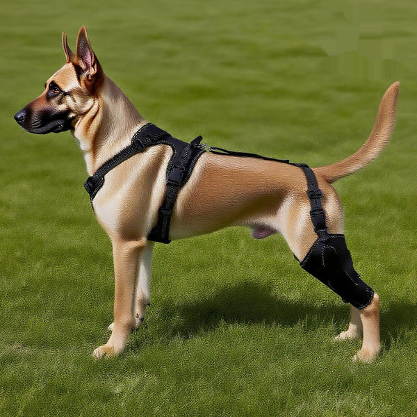 HKM-9540285 Pet Leg and Joint Protection Sleeves in Black - Casual Diving Fabric for Dogs, Available in M, L, XL