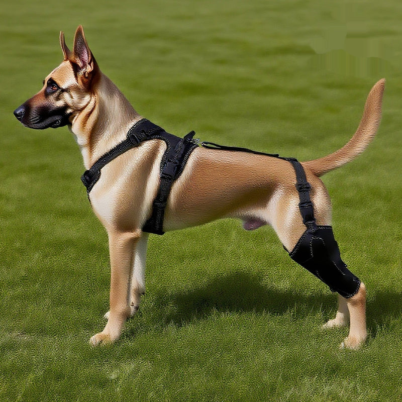 HKM-9540285 Pet Leg and Joint Protection Sleeves in Black - Casual Diving Fabric for Dogs, Available in M, L, XL