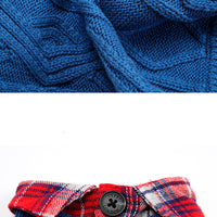 HKM-9540669 Cozy British-Style Dog Sweater for Autumn and Winter, Available in Red and Royal Blue