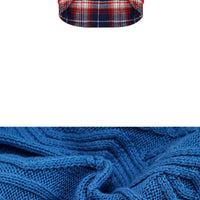 HKM-9540669 Cozy British-Style Dog Sweater for Autumn and Winter, Available in Red and Royal Blue