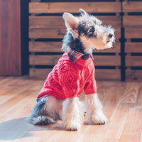 HKM-9540669 Cozy British-Style Dog Sweater for Autumn and Winter, Available in Red and Royal Blue