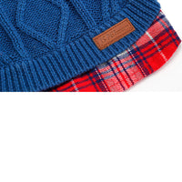 HKM-9540669 Cozy British-Style Dog Sweater for Autumn and Winter, Available in Red and Royal Blue