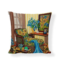 HKM-954067 Famous Art Character Cushion Cover, Linen Blend, 45x45cm, Suitable for Living Room and Bedroom