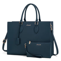 HKM-954067 Women’s Leather Laptop Tote Bag for 15.6-Inch Laptops - Stylish and Functional Office Handbag