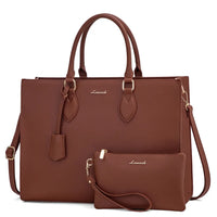 HKM-954067 Women’s Leather Laptop Tote Bag for 15.6-Inch Laptops - Stylish and Functional Office Handbag
