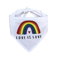 HKM-9543869 Rainbow Triangle Scarf for Dogs - Stylish Cotton Saliva Towel in White