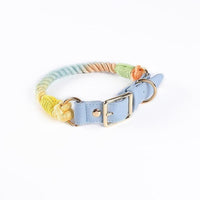 HKM-954387 Cotton Rope and Leather Leash and Collar Set for Medium to Large Dogs ¨C Various Colors Available