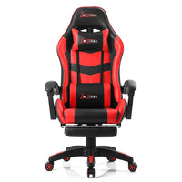 HKM-954387 Ergonomic Purple and Black Gaming Chair with Footrest, Leather Finish, Customisable Design