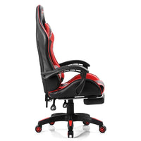 HKM-954387 Ergonomic Purple and Black Gaming Chair with Footrest, Leather Finish, Customisable Design
