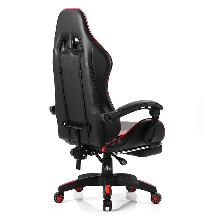 HKM-954387 Ergonomic Purple and Black Gaming Chair with Footrest, Leather Finish, Customisable Design