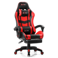 HKM-954387 Ergonomic Purple and Black Gaming Chair with Footrest, Leather Finish, Customisable Design