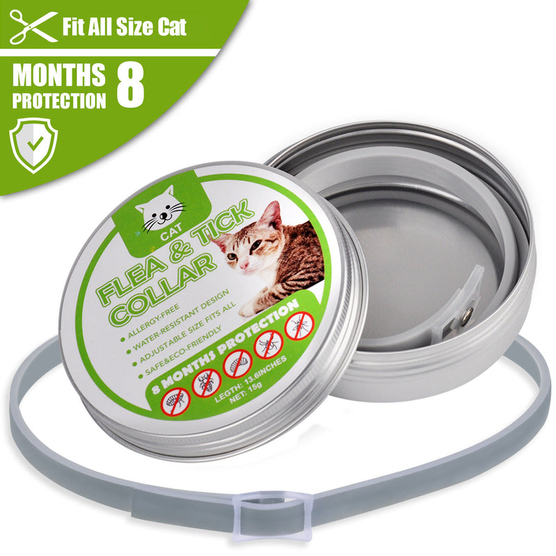 HKM-9544253 Adjustable Pet Insect Repellent Collar - Cat Gray, Suitable for Various Occasions and Seasons