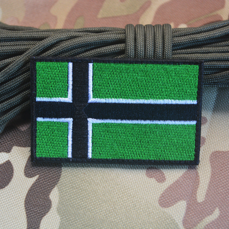 HKM-954451 Viking Flag Embroidered Velcro Patch for Customization on Bags, Hats, and Apparel