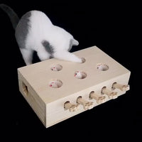 HKM-9544893 Interactive Wooden Gopher Cat Toy for Engaging Playtime