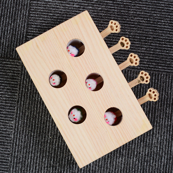 HKM-9544893 Interactive Wooden Gopher Cat Toy for Engaging Playtime
