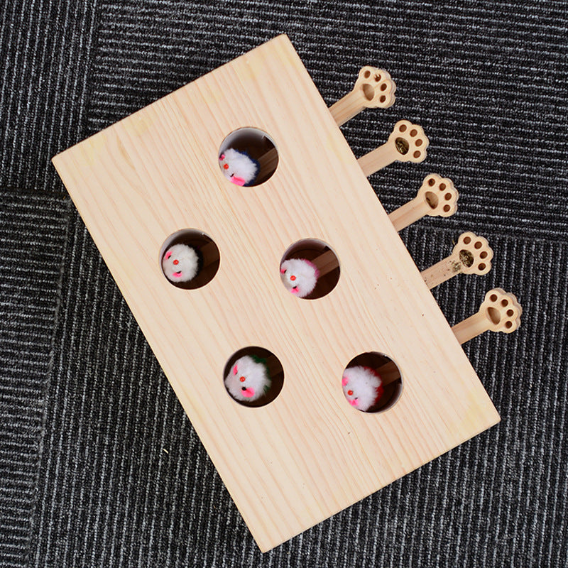 HKM-9544893 Interactive Wooden Gopher Cat Toy for Engaging Playtime