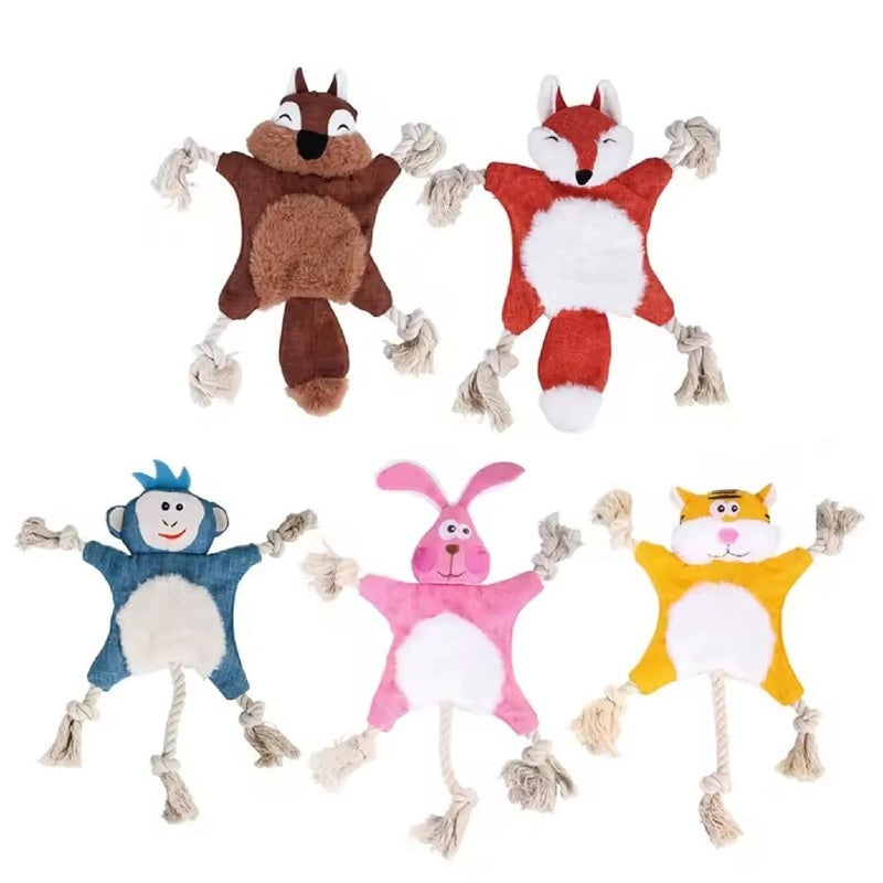 HKM-954515 Plush Squeaky Dog Toys - Durable Chewing Animal Designs for Interactive Play