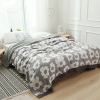 HKM-954515 Pure Cotton Five-Layer Towel Blanket in Floral Design - Available in Two Sizes
