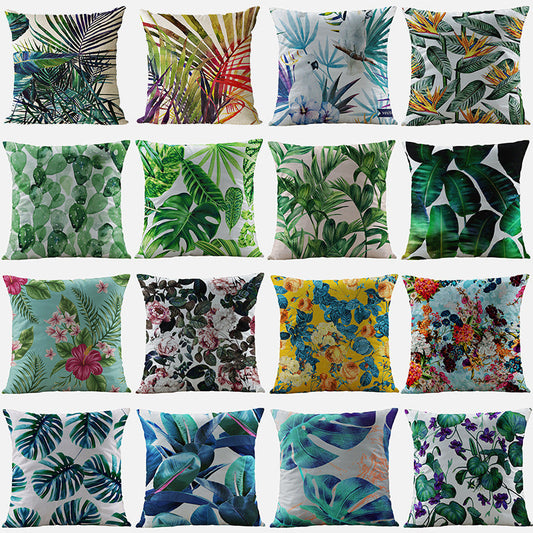HKM-954579 Nordic Style 45x45cm Modern Plant Design Pillowcase