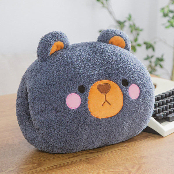 HKM-954643 Cartoon Plush Office Siesta Pillow - Koala, Black Bear, Sloth, Boar, Raccoon - 38X28CM