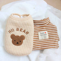 HKM-9546813 Cozy Cotton Vest Suit for Pets - High Collar Bottoming Shirt in Multiple Sizes