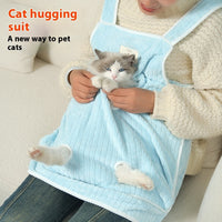 HKM-9547069 Petting Apron for Cats - Soft Cloth with Adjustable Holes - Multiple Color Options Available