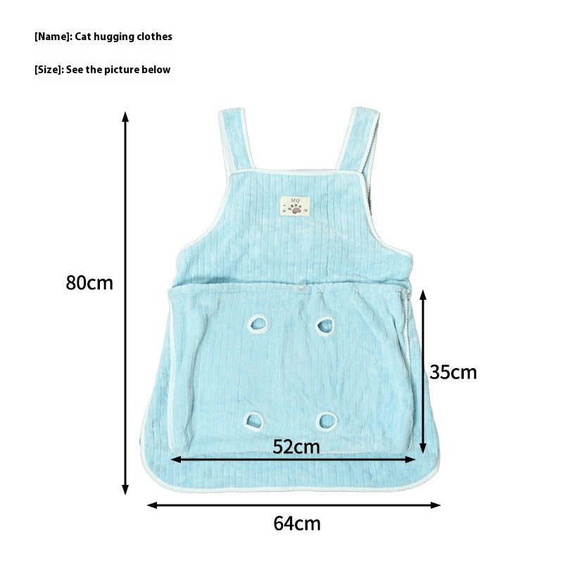HKM-9547069 Petting Apron for Cats - Soft Cloth with Adjustable Holes - Multiple Color Options Available