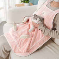 HKM-9547069 Petting Apron for Cats - Soft Cloth with Adjustable Holes - Multiple Color Options Available