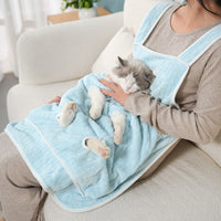 HKM-9547069 Petting Apron for Cats - Soft Cloth with Adjustable Holes - Multiple Color Options Available