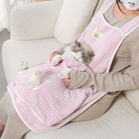 HKM-9547069 Petting Apron for Cats - Soft Cloth with Adjustable Holes - Multiple Color Options Available