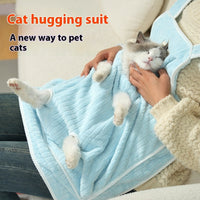 HKM-9547069 Petting Apron for Cats - Soft Cloth with Adjustable Holes - Multiple Color Options Available