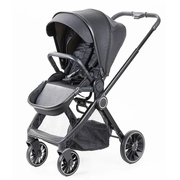 HKM-6954707 High Landscape 3 in 1 Baby Stroller, Reversible Seat Travel System with Carrycot and Car Seat, Large Wheels