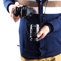 HKM-954899 Camera Lens Flipper for Nikon E-Mount – Dual Lens Holder with Durable Aluminum Alloy, Comfortable Cotton Strap