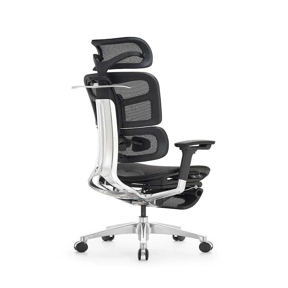 HKM-954963 Ergonomic Mesh High Back Office Chair with Adjustable Headrest - Modern Swivel Executive Design, BIFMA Standard