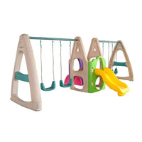 HKM-954963 Kids Outdoor Plastic Playhouse and Slide for Backyard Fun