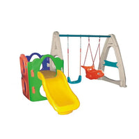 HKM-954963 Kids Outdoor Plastic Playhouse and Slide for Backyard Fun