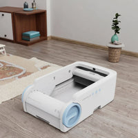 HKM-954963 Semi-Enclosed Cat Litter Box with Odor Control and Automatic Cleaning Features, 10kg Capacity