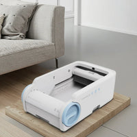 HKM-954963 Semi-Enclosed Cat Litter Box with Odor Control and Automatic Cleaning Features, 10kg Capacity