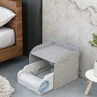HKM-954963 Semi-Enclosed Cat Litter Box with Odor Control and Automatic Cleaning Features, 10kg Capacity