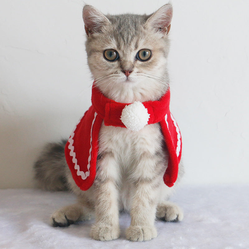 HKM-9550397 Christmas Pet Scarf and Hat Set with Cloaks and Seasonal Accessories for Dogs and Cats