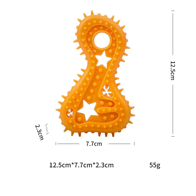 HKM-9550653 Durable Rubber Chew Toy for Small Dogs - Teeth Cleaning and Bite Resistance