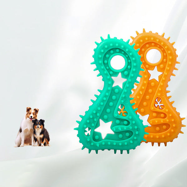 HKM-9550653 Durable Rubber Chew Toy for Small Dogs - Teeth Cleaning and Bite Resistance