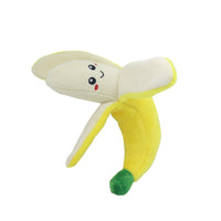 HKM-9551677 Educational Plush Sound Toys for Pets - Fruit & Vegetable Set including Carrot, Banana, Eggplant, Cactus, Pineapple, and Corn