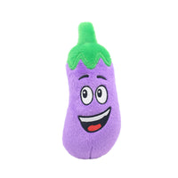 HKM-9551677 Educational Plush Sound Toys for Pets - Fruit & Vegetable Set including Carrot, Banana, Eggplant, Cactus, Pineapple, and Corn