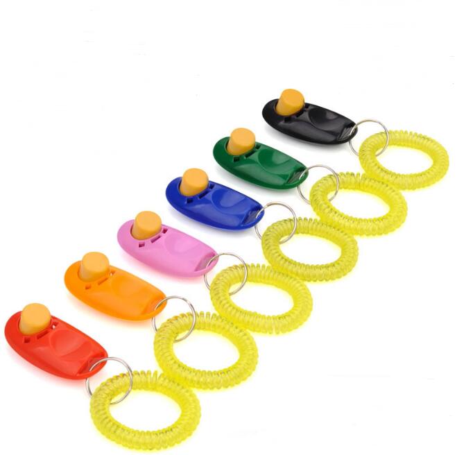 HKM-9552829 Dog Training Clicker with Key Ring and Wrist Strap - 7 Color Options