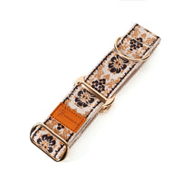 HKM-9553981 Floral-Pattern Adjustable Pet Collar in Turmeric, Purple, and Rose Red - My Size XS to L