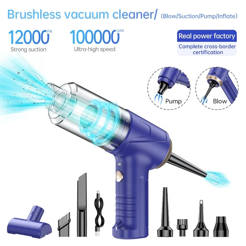 HKM-955411 High Power Brushless Motor Vacuum Cleaner for Vehicles | Strong Suction with HEPA Filtration