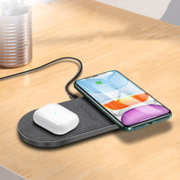 HKM-955539 2-in-1 Wireless Charger, 10W Quick Charge, USB-C Interface, Dual Output, Indicator Function