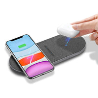 HKM-955539 2-in-1 Wireless Charger, 10W Quick Charge, USB-C Interface, Dual Output, Indicator Function