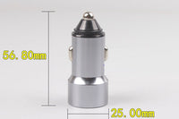 HKM-955731 USB Car Charger Adapter - Black, 12V Input, 5V Output, 3000mA Charging Current